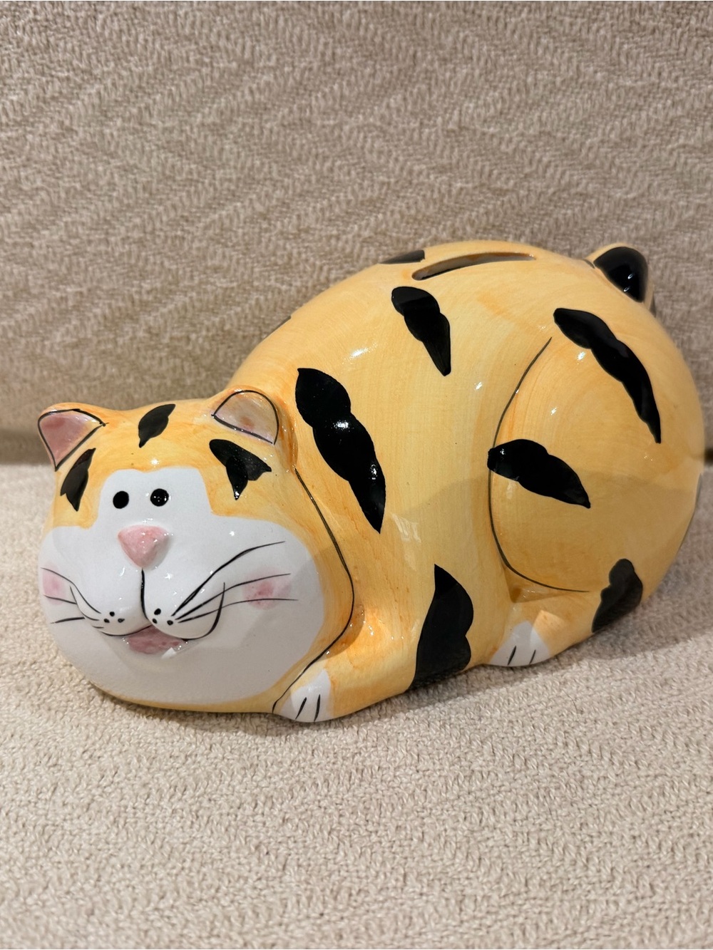 vintage ceramic cat piggy bank